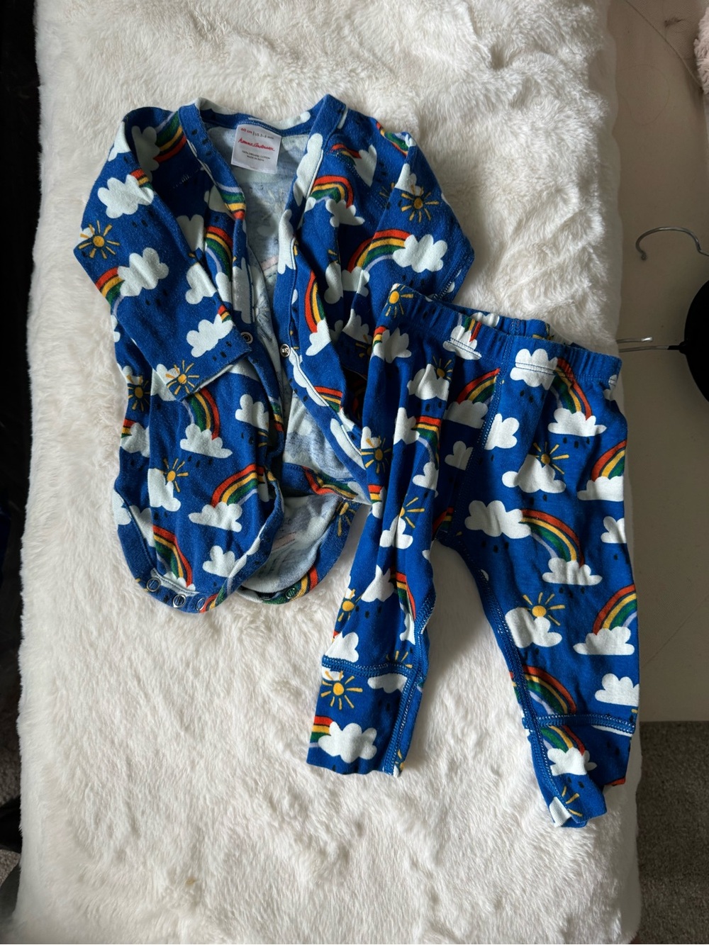 Hanna Anderson onesie with matching leggings 3-6 months EUC